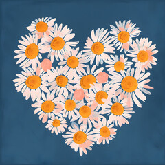 Fototapeta premium abstract heart shaped floral background
