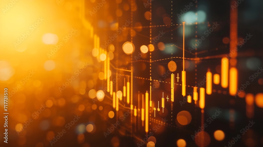 Poster Generative AI : Stock market or forex trading graph and candlestick chart suitable for financial investment concept. 