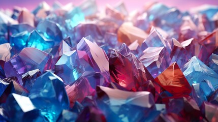blue and pink crystals
