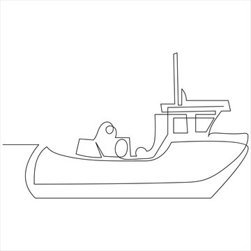 recommend clip art: 
                    Continuous one line drawing of ship line art drawing vector illustration