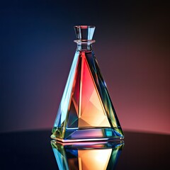 Geometric prism a bottle   design, Generative AI