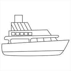 
Continuous one line drawing of ship line art drawing vector illustration