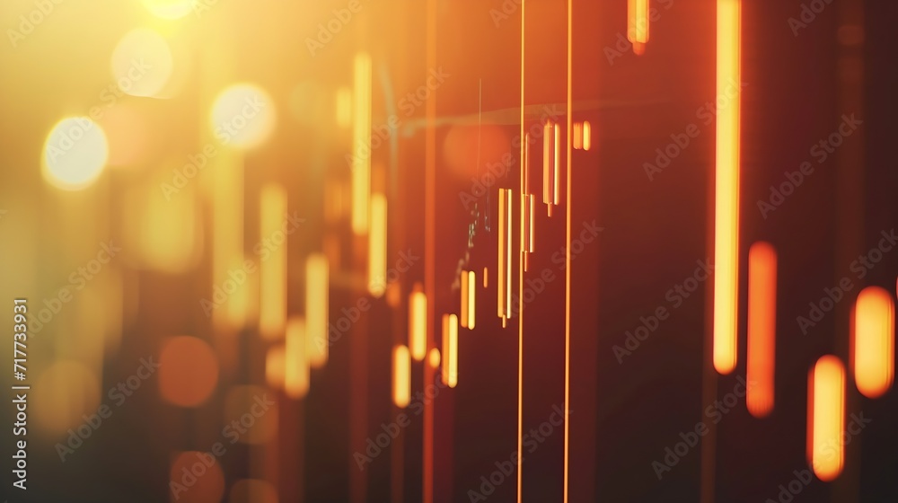 Leinwandbilder Generative AI : Binary options chart with assets values moving up and down, trading statistics