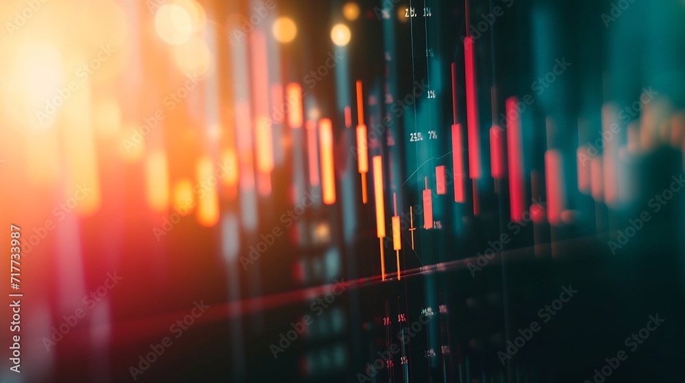 Poster generative ai : stock market or forex trading graph and candlestick chart suitable for financial inv