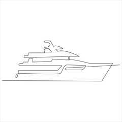 
Continuous one line drawing of ship line art drawing vector illustration