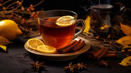Autumn hot tea