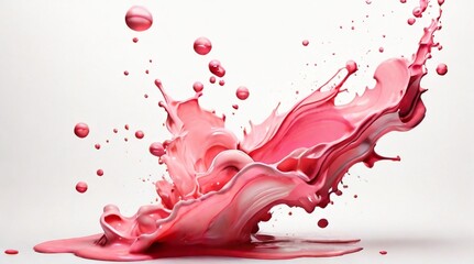 pink  liquid splash isolated background