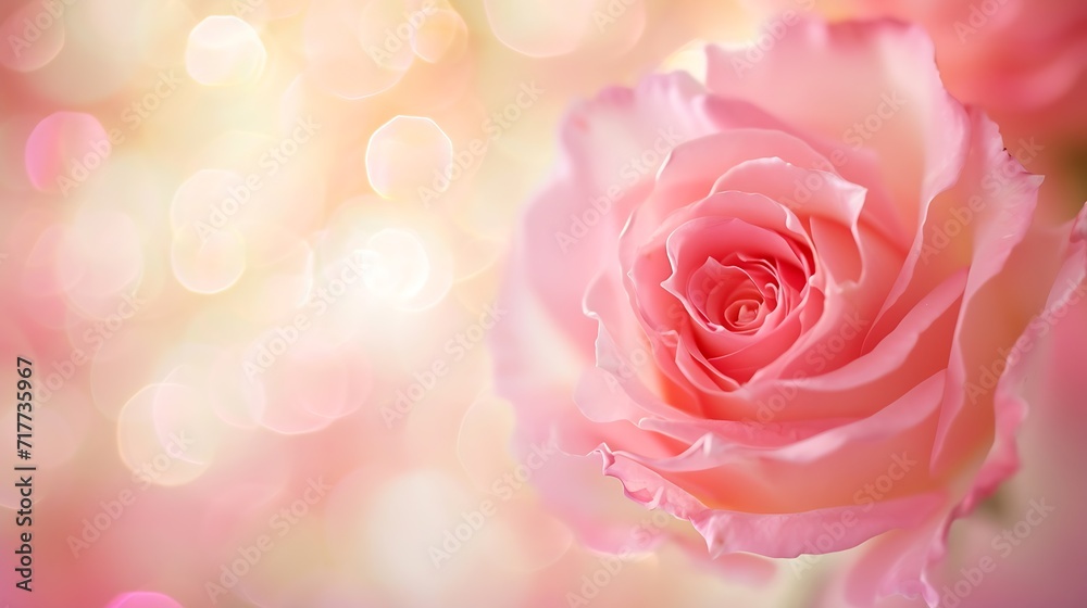 Aufkleber generative ai : roses flower as smooth and soft, pink tone with blurred bokeh for greeting