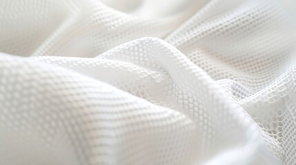 Generative AI : White football jersey clothing fabric texture sports wear background, close up