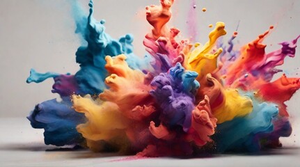 An explosion of vibrant, multi-colored powder 