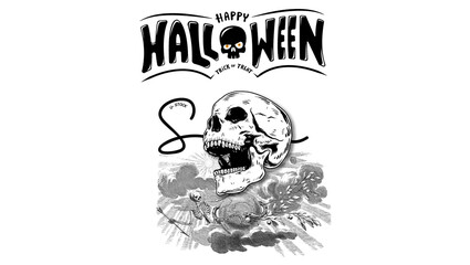 skull and crossbones., skull and bones. halloween skull with a skull