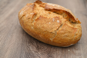 homemade freshly baked bread on a wooden table 7