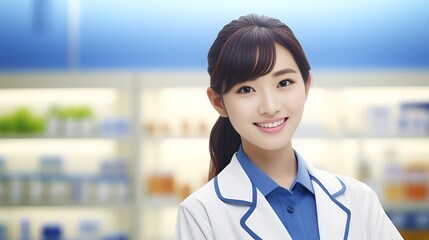 Pharmacist in a clean background stock photograph , Pharmacist, clean background, stock photograph