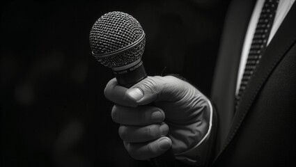 man holding a microphone in hand on the stage