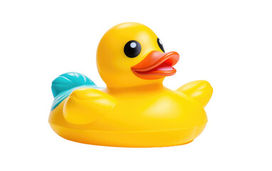 Colorful Rubber Duck on Transparent Background