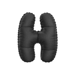 3D black leather balloon letter H