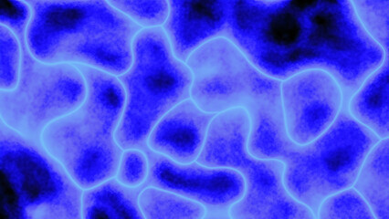 Bioluminescent Blue Organic Patterns In Infrared Heat Mapping Style