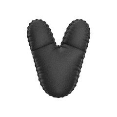3D black leather balloon letter V