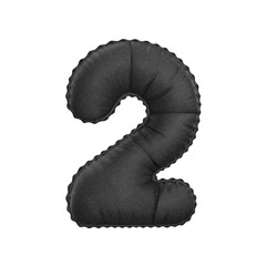 3D black leather balloon number 2