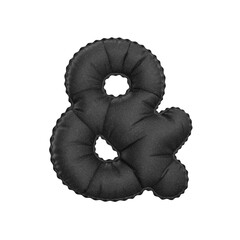 3D black leather balloon And & symbol