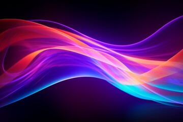 Abstract neon wave in the dark .Motion visualization