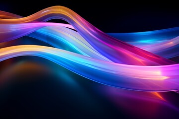 Abstract neon wave in the dark .Motion visualization