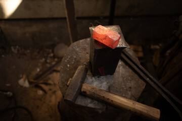 steel with axe fronging process