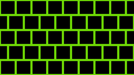 Black background with green squares tiles