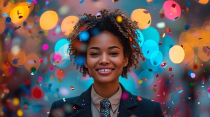 Fototapeta na wymiar Celebrate Diversity: A Woman in a Tie-Dye Shirt Smiling for the Camera Generative AI