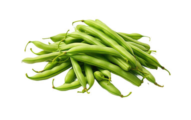 Fresh Green Beans on Transparent Background