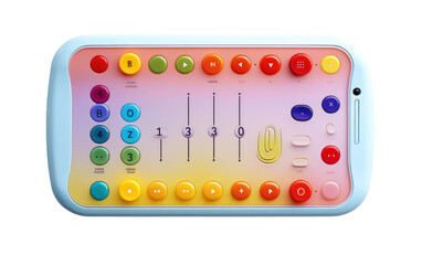 Fun Learning Tablet for Kids on Transparent Background