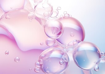 Water with wavy and shiny purple bubbles. generative AI