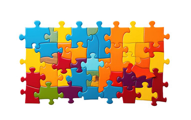 Jigsaw Puzzle Pieces on Transparent Background