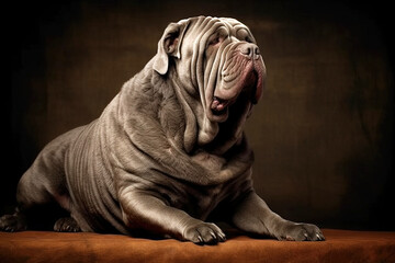 Mastino Neapolitan Mastiff purebred beautiful breed of dog, background nature - obrazy, fototapety, plakaty
