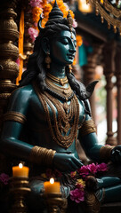 Statue of shiva in Temple.
