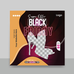 Black friday sale social media post design