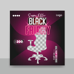 Black friday sale social media post design
