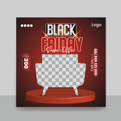 Black friday sale social media post design