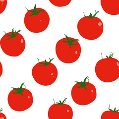 Tomatoes vector cartoon seamless pattern background for wallpaper, wrapping, packing, and backdrop.