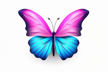 Fototapeta premium Illustration of Colorful 3d butterfly icon on white background