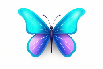 Illustration of Colorful 3d butterfly icon on white background
