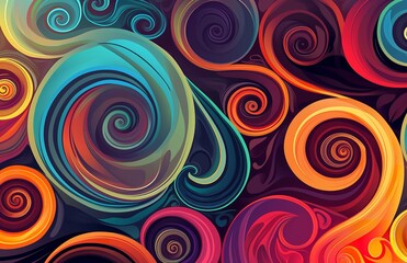Fototapeta na wymiar Colorful Swirl Background in Vector Style