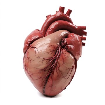 human healthy heart isolated on a white background. anatomical observation. generative AI
