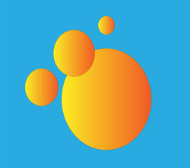 yellow circles with a soft gradient on a blue background