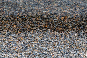 Pebbles on the beach. Coromandel, Coromandel Peninsula, New Zealand.