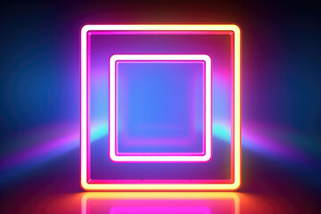 an abstract square neon frame in many colors