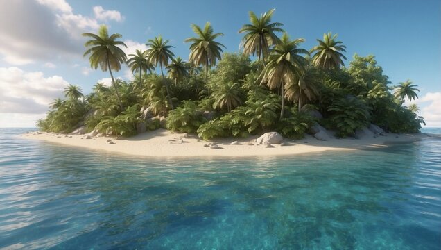 beach with palm trees © Sheikh