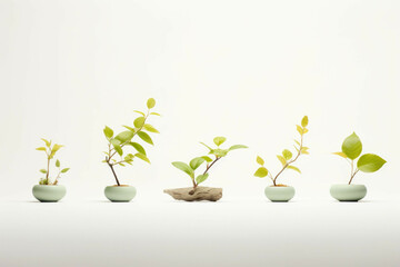four plants in a row