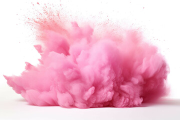 Fototapeta premium a pink cloud of dust on a white background