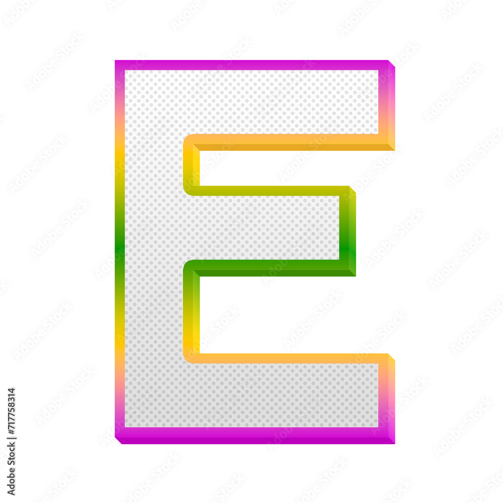 Poster gaming pop alphabet letters from a to z, isolated on transparent background, uppercase. this is a pa